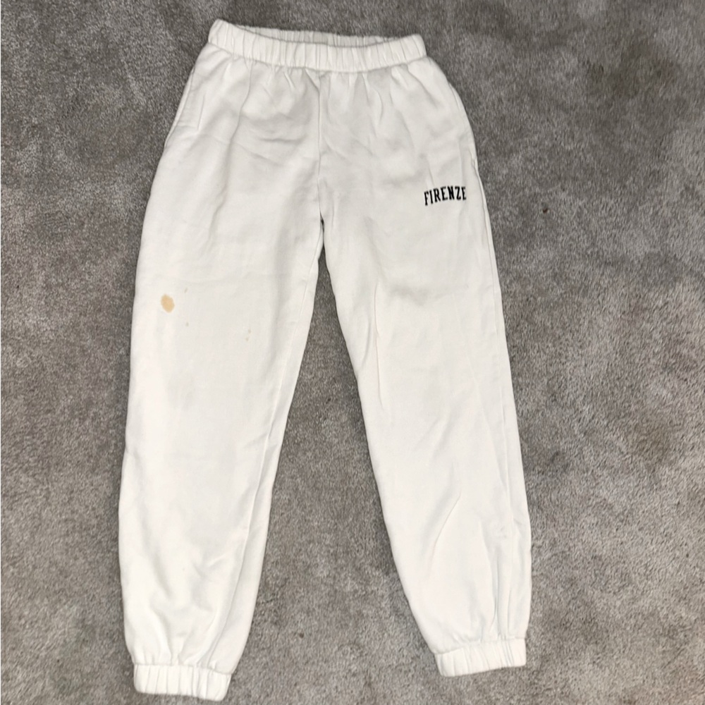 John Galt White Sweatpants with “Firenze” embroidery
